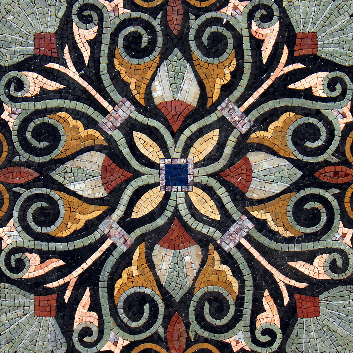 Artisanal Splendor: Handmade Boho Glam-Inspired Patterned Mosaic Medallion for Elegant Interior Decor - Customization available