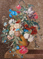 Handmade Marble Mosaic Art: Flowers in Urn - Wall Decor