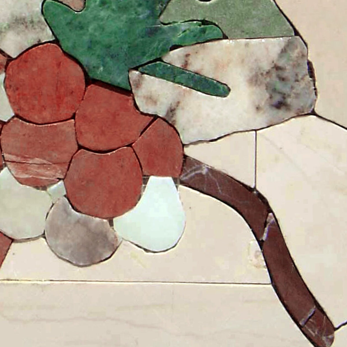 Handmade Marble Grapes Mosaic Tile: Kitchen Backsplash Art