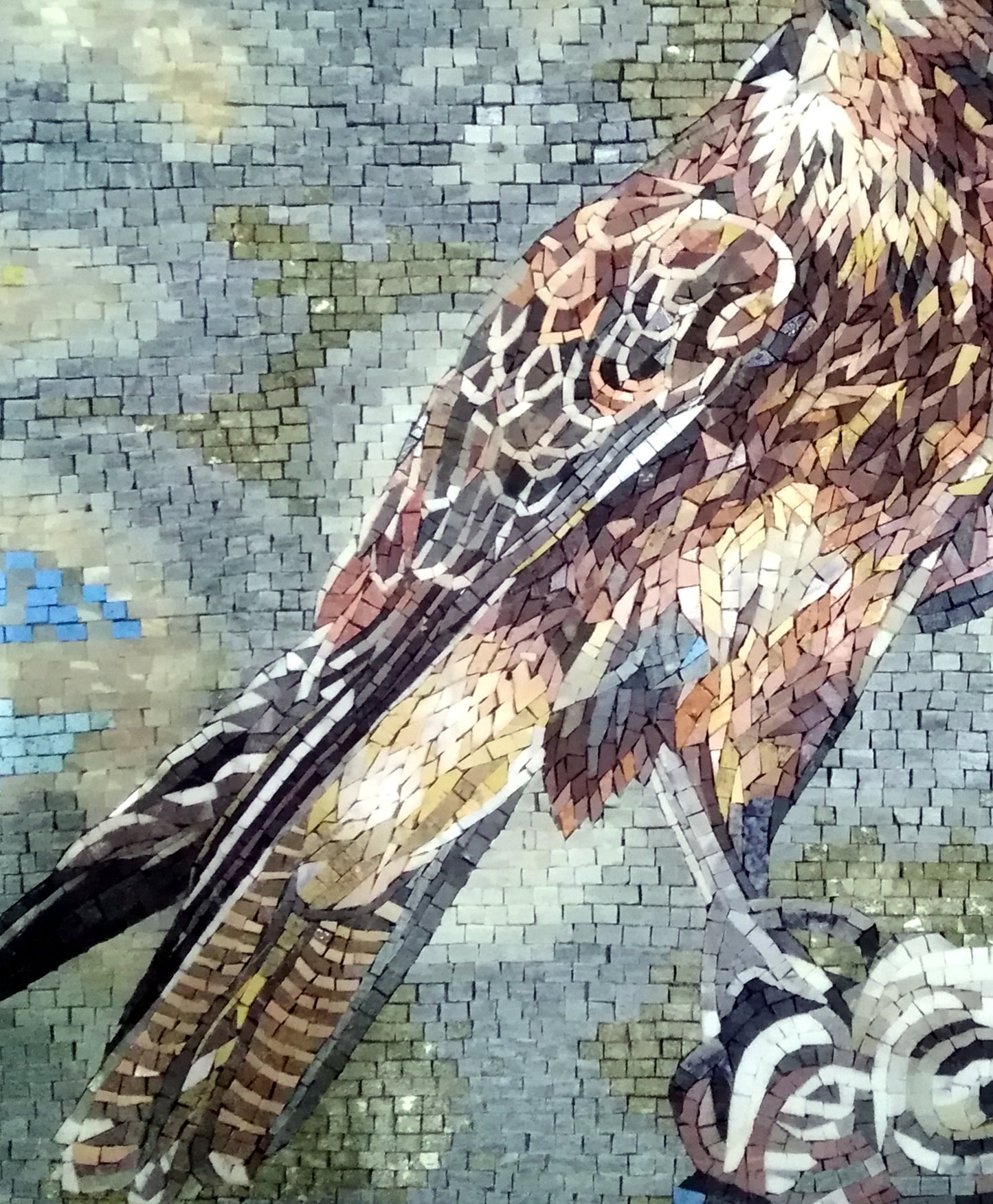 FALCON ART BACKSPLASH | Wild Bird Mosaic Tiles For Living Room Walls | Falcon Artwork Tiles For Interior Hall And Rooms Decor