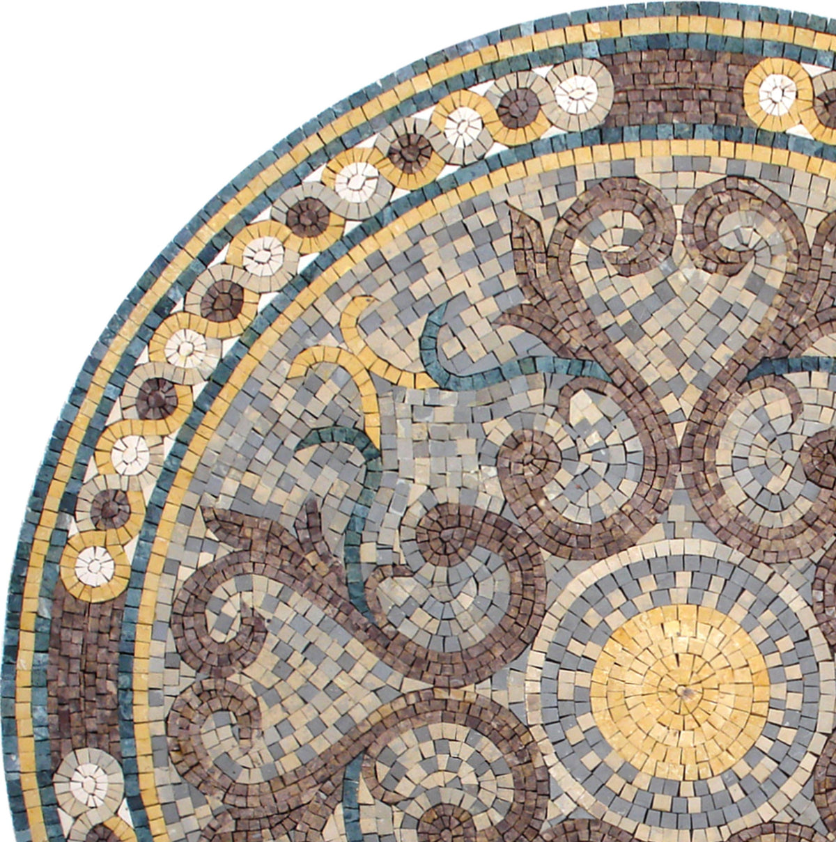 Timeless Elegance - 36-Inch Handmade Pattern Mosaic Medallion - Natural Marble Tile Décor - Customization available