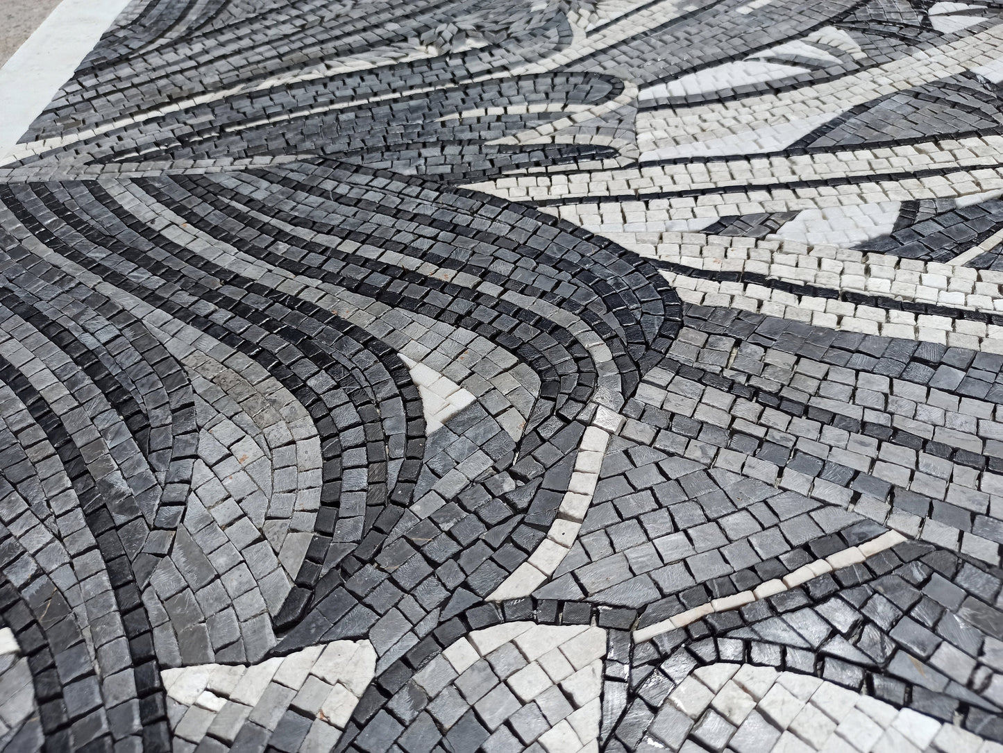 Handmade Marble Mosaic Backsplash: Tropical Palm & Banana Tree Wall Art