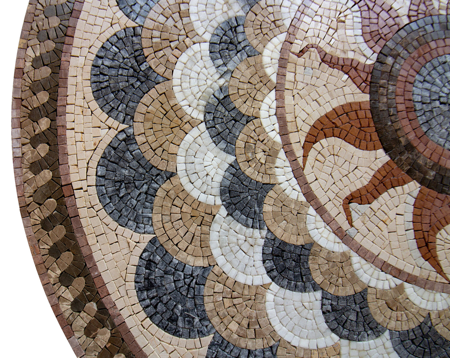 Harmony in Circles - Pattern Round Mosaic Medallion Art Tile - Customization available