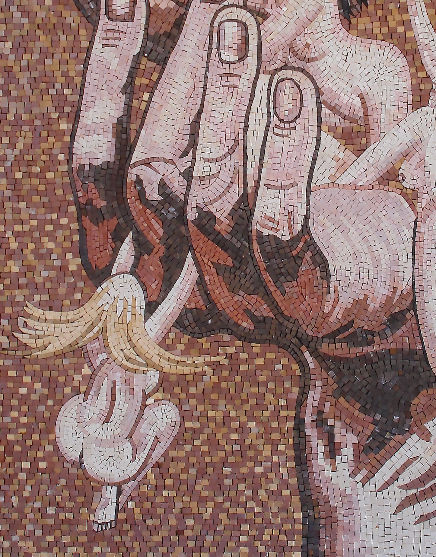 GODDESS MOSAICTILES | Four Nude Women Climbing On Hand Reproduction Mosaic Art Tiles | Italian Artist Mosaic Backsplash Tiles For Walls