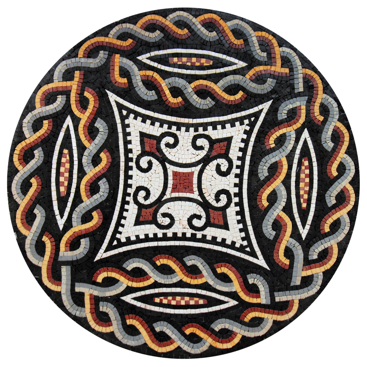 Symmetry in Design - Geometrical Pattern Round Mosaic Medallion Art Tile - Customization available